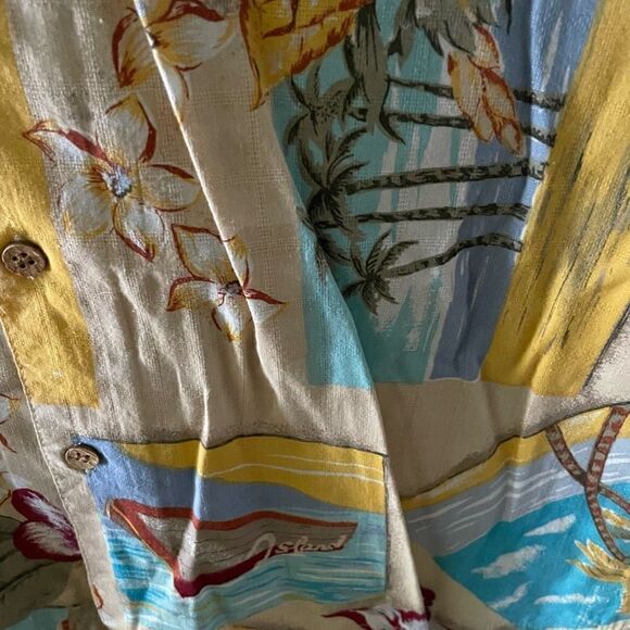 NorthCrest Button Up Men’s Shirt S Vintage Floral Cotton Rayon Hawaiian Camp - Picture 3 of 5